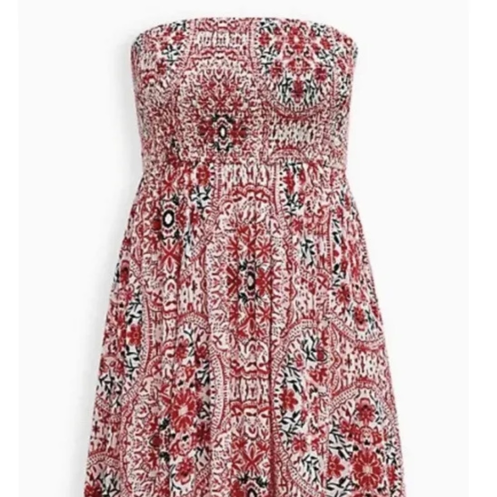 NWT Torrid Plus Size 2 2X 18/20 HANKY HEM TUBE DRESS - GAUZE MEDALLION PRINT